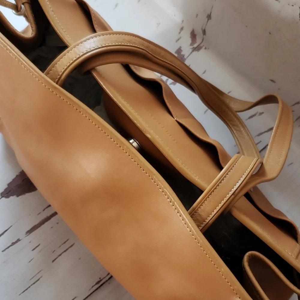 Longchamp cognac hobo bag